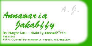 annamaria jakabffy business card